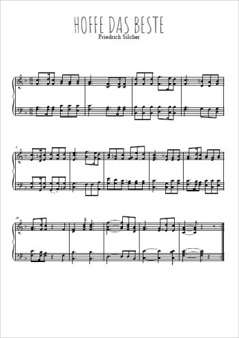 Téléchargez l'arrangement pour piano de la partition de Hoffe das Beste en PDF